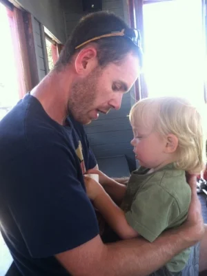 David Peoples and his son