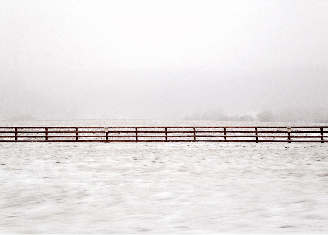   Winterscape 6  27 x 32” Archival Pigment Print on Hahnemühle German Etching Fine Art Paper, Rising Museum Acid Free Mounting Board, Acrylite Non-glare UV Filtering Plexi-glass. Oak Custom Frame   