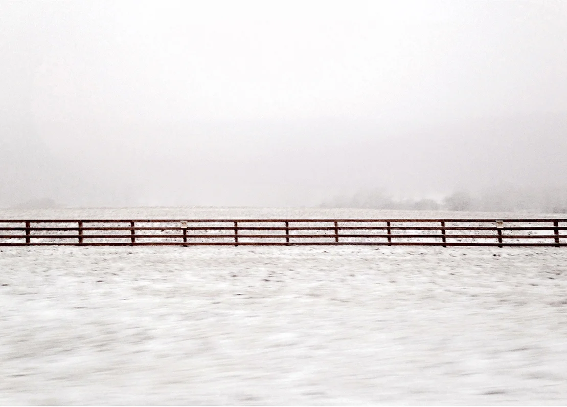 Winterscape 6 27 x 32” Archival Pigment Print on Hahnemühle German Etching Fine Art Paper, Rising Museum Acid Free Mounting Board, Acrylite Non-glare UV Filtering Plexi-glass. Oak Custom Frame