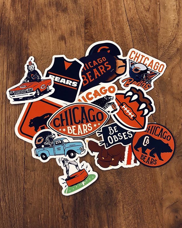 0.001% confident the reason they went from worst to first was this RAD sticker set we created for the @chicagobears this season. About to print 45,000 more so apologies in advance if the city looks like the inside of a middle school teen&rsquo;s lock