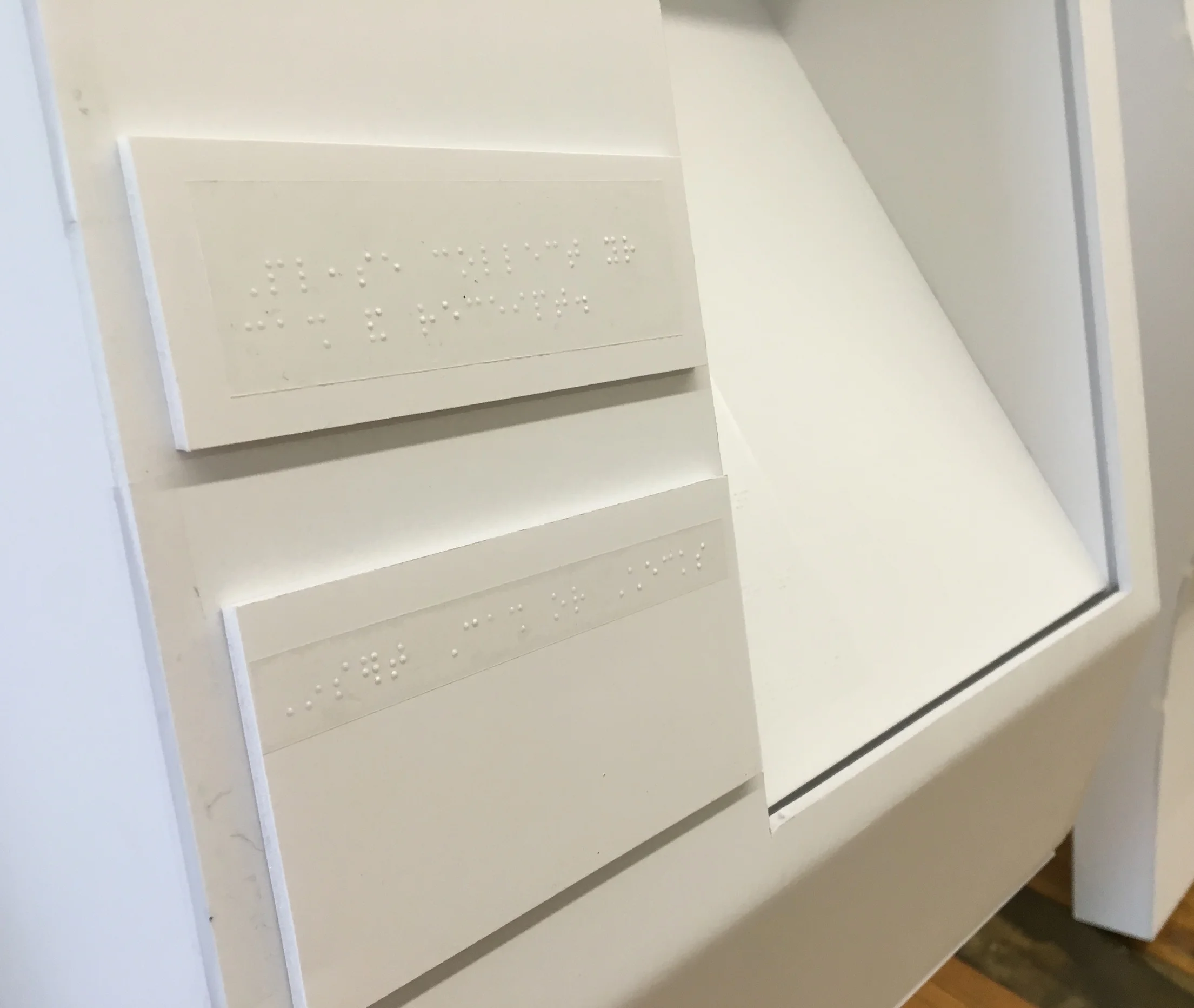 Full-scale foam model with transparent braille labels to call out ATM functions