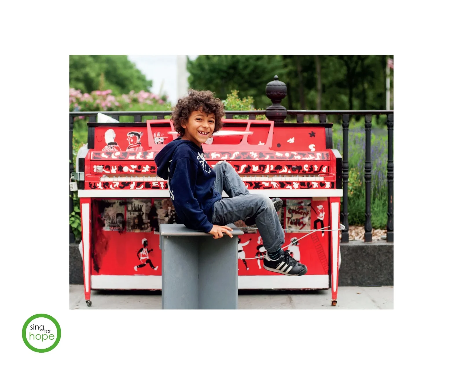 Selected to Paint a piano for the musical activist organization, "Sing for Hope". The piano was publicly located in Columbus Park, NYC for a month, and even shown on NBC's show, " The Voice".