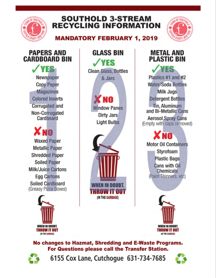 NEW RECYCLING RULES FOR 2019!