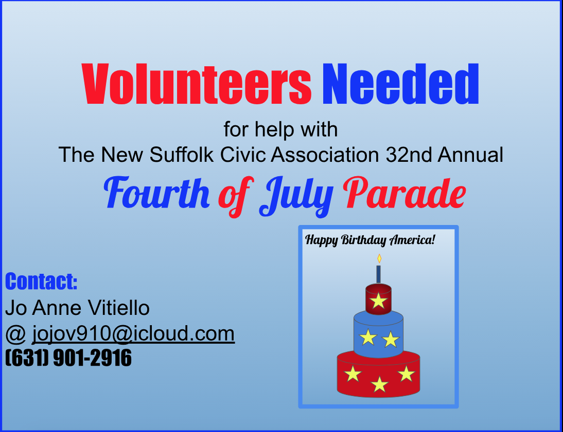 VOLUNTEERS NEEDED!