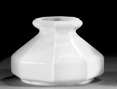 White Opal Glass Octagonal Student Shade 7 Inch Fitter The Lamp In Troy White Opal Glass Octagonal Student, Country Chimney Lamp Shades