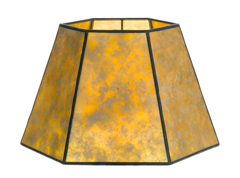 7" x 12" x 7 1/2" Onyx Color Hexagon Style Mica UNO Bridge Floor Lamp Shade 702S 