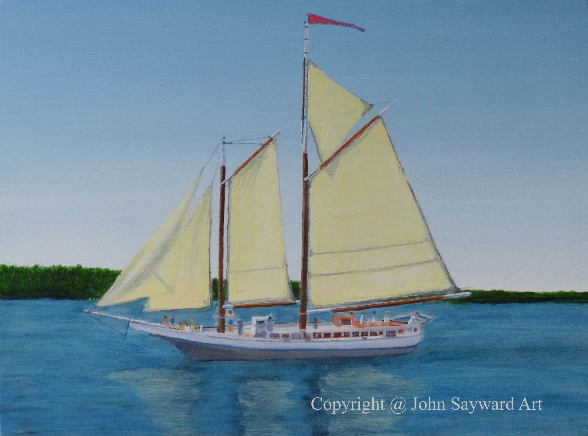 Maine Schooner 9"x12"