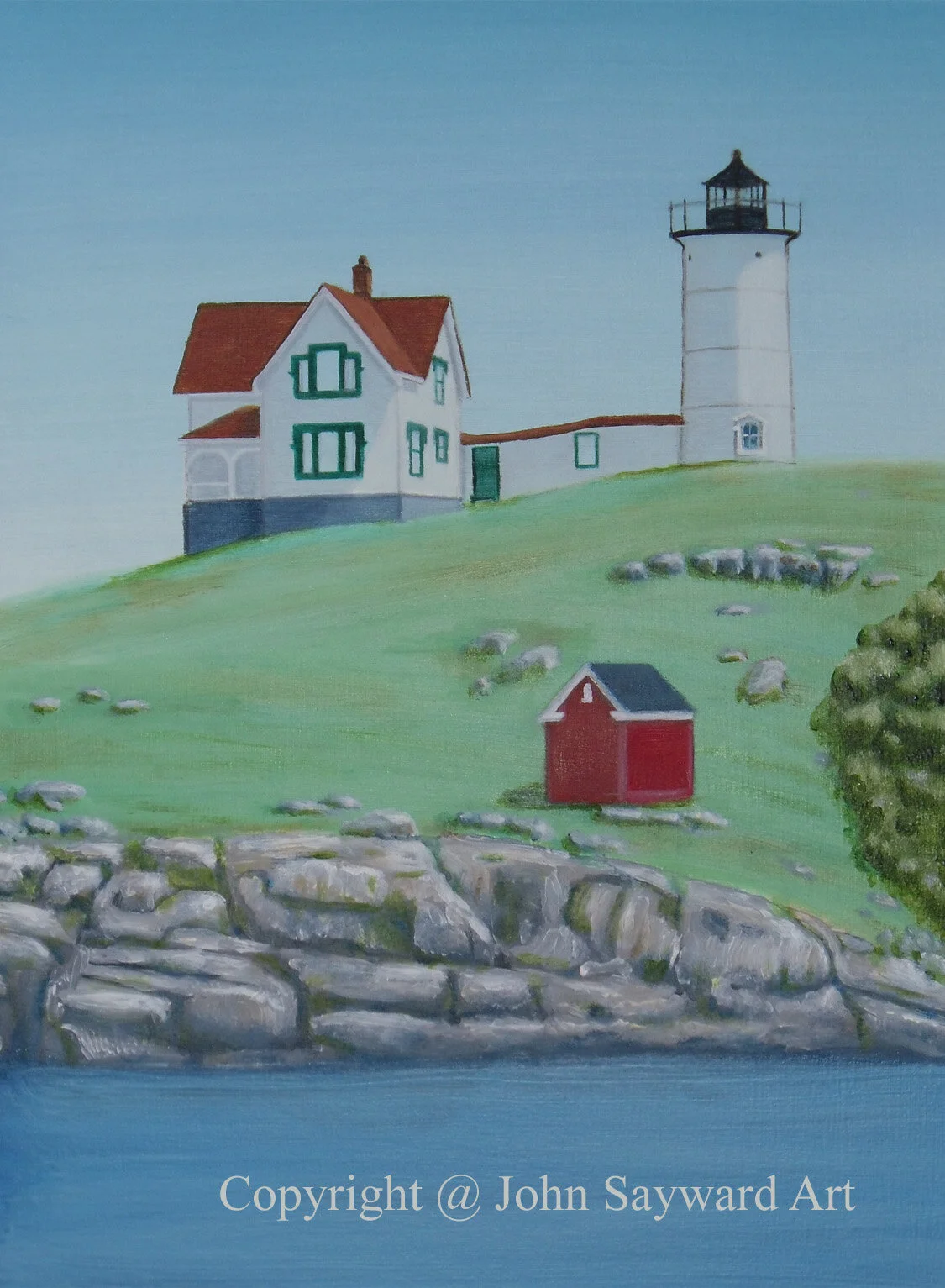 Nubble Lighthouse in York, Maine 12" x 9"