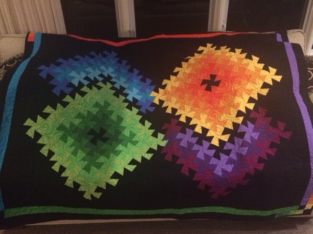 Pam Matthew's four hand made quilts and six hand made bags are beautiful works of art. If you were a winner of one of these items, you are very fortunate!