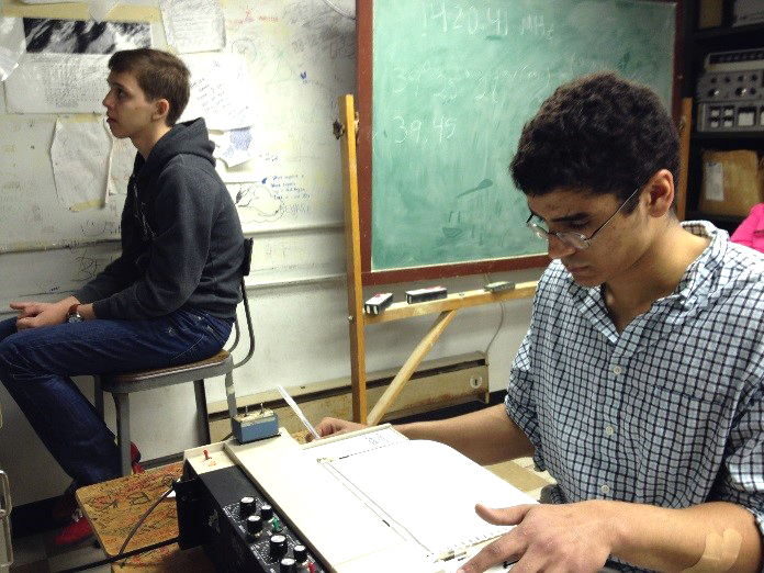 Holden & Joe operating the telescope & chart recorder. 