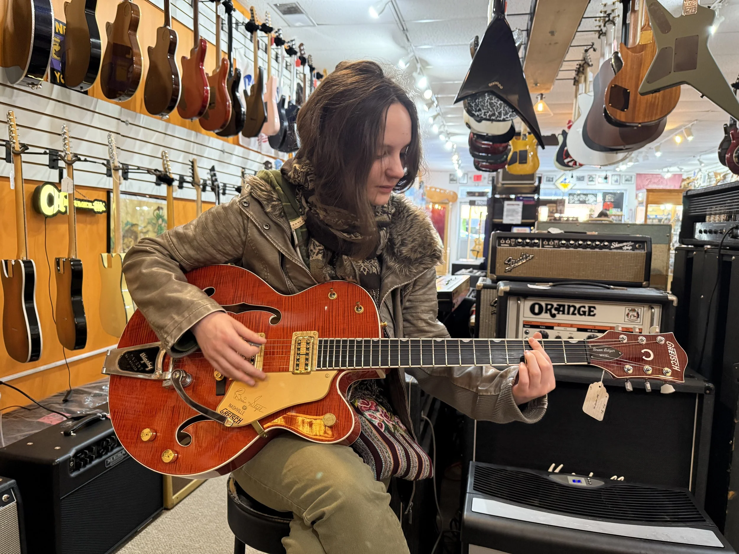 Amelia spent time at her favorite local music store -  'Action Music'.