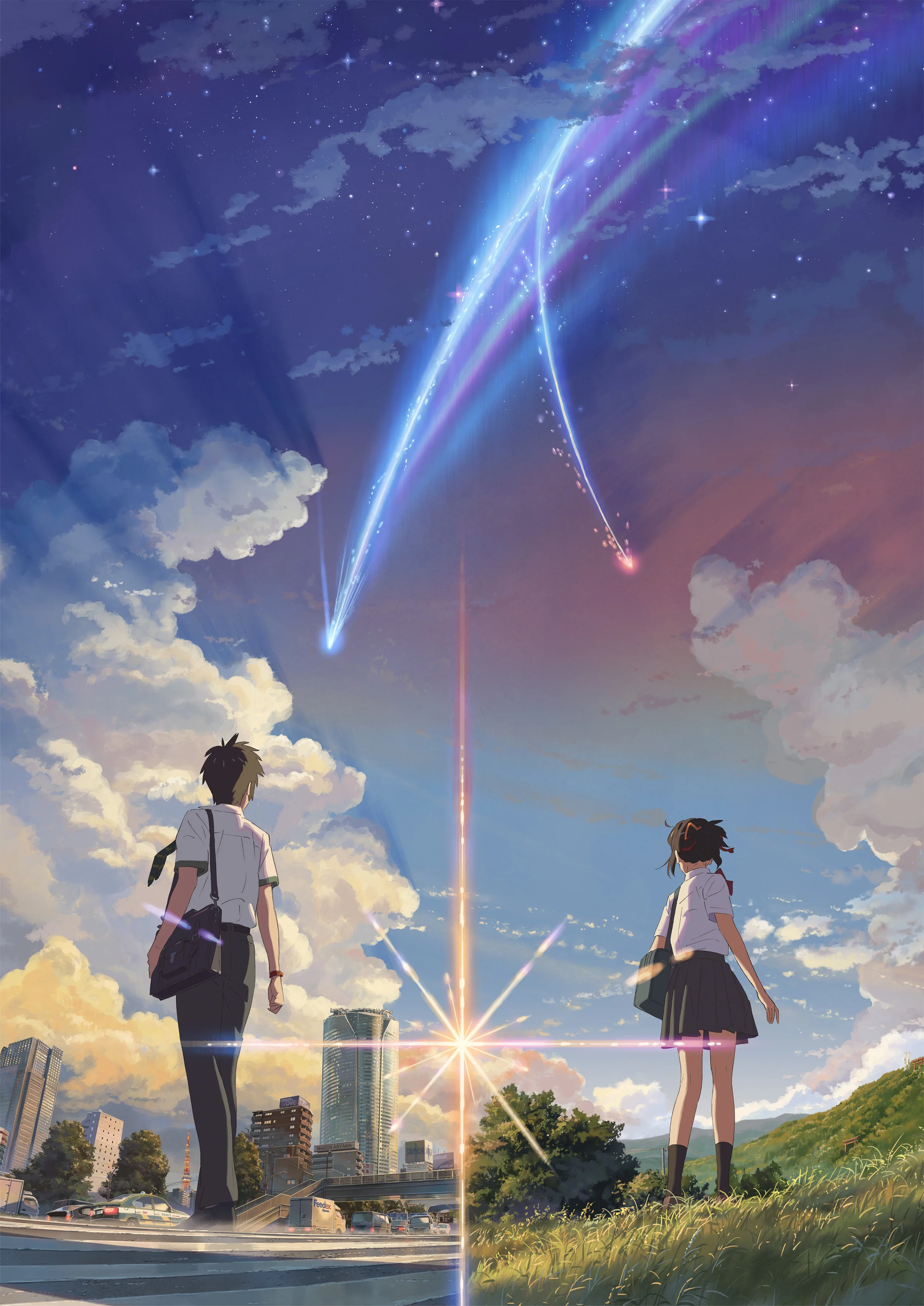 Poster do novo filme de Makoto Shinkai " Your Name" (君の名は), do CoMix Wave Films.