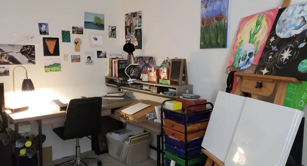 Freshly organized studio space for 2019