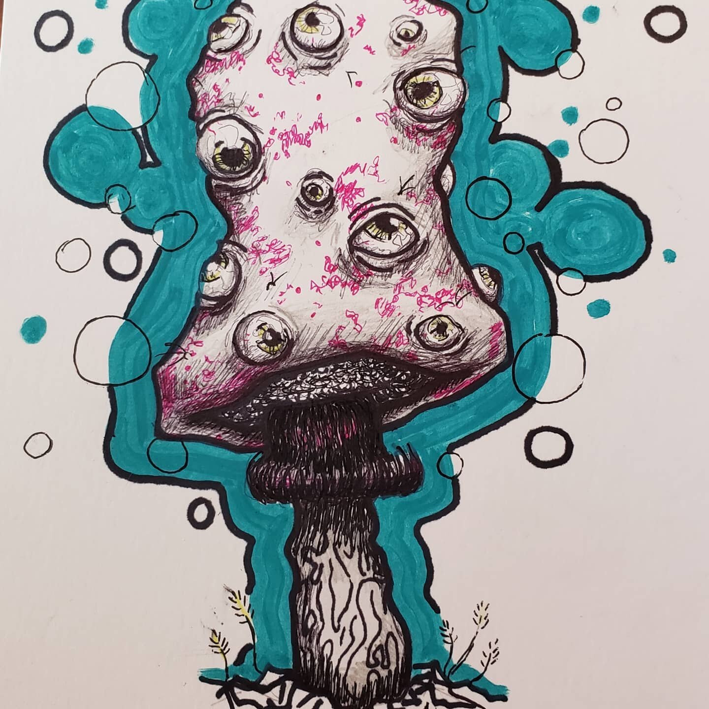 Monster Mushie 🍄
Final touches and all. What should we name this little guy?
#outsiderart #popart #monster #mushrooms #creepycute #denverart