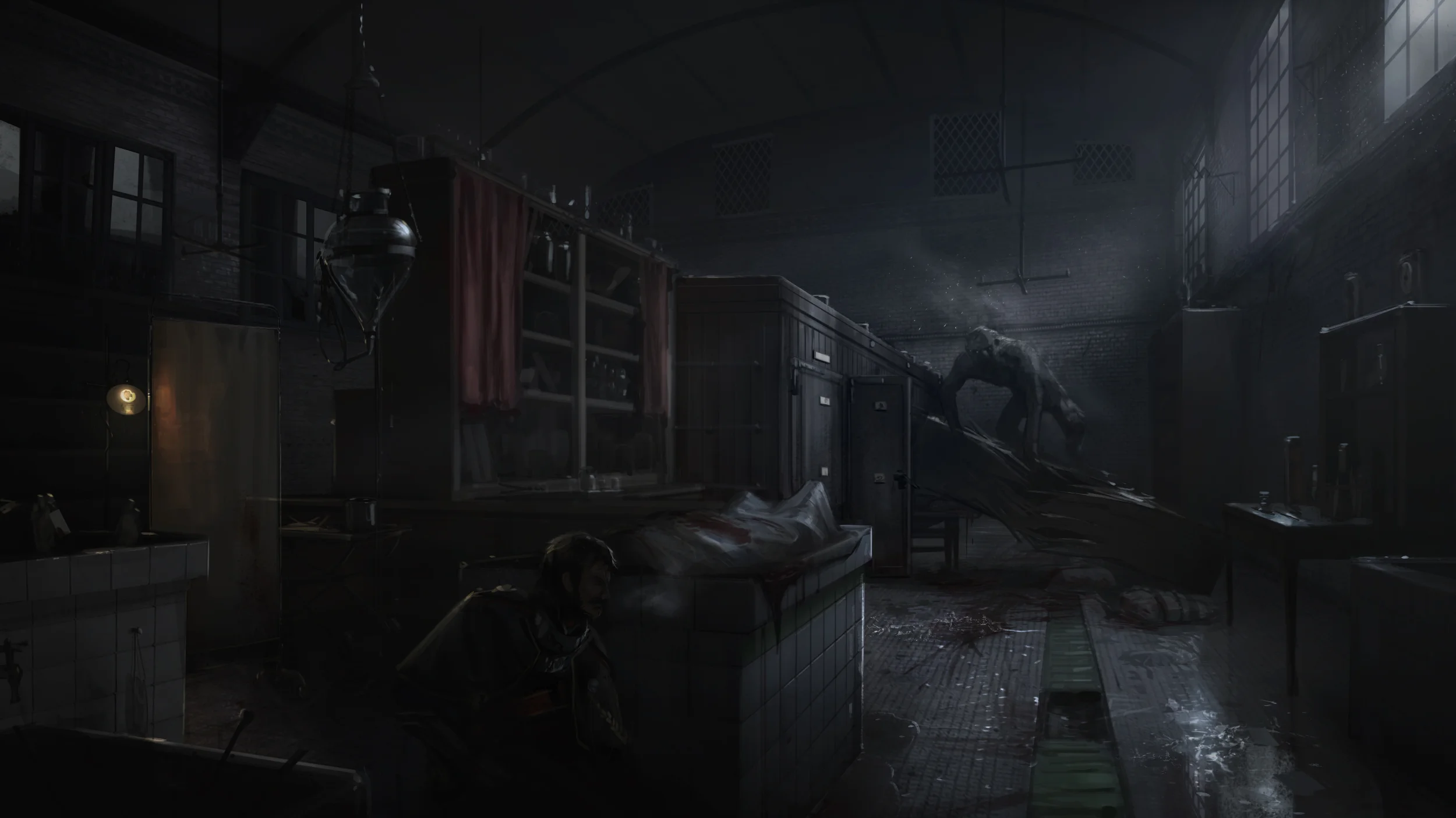 Hospital basement morgue concept