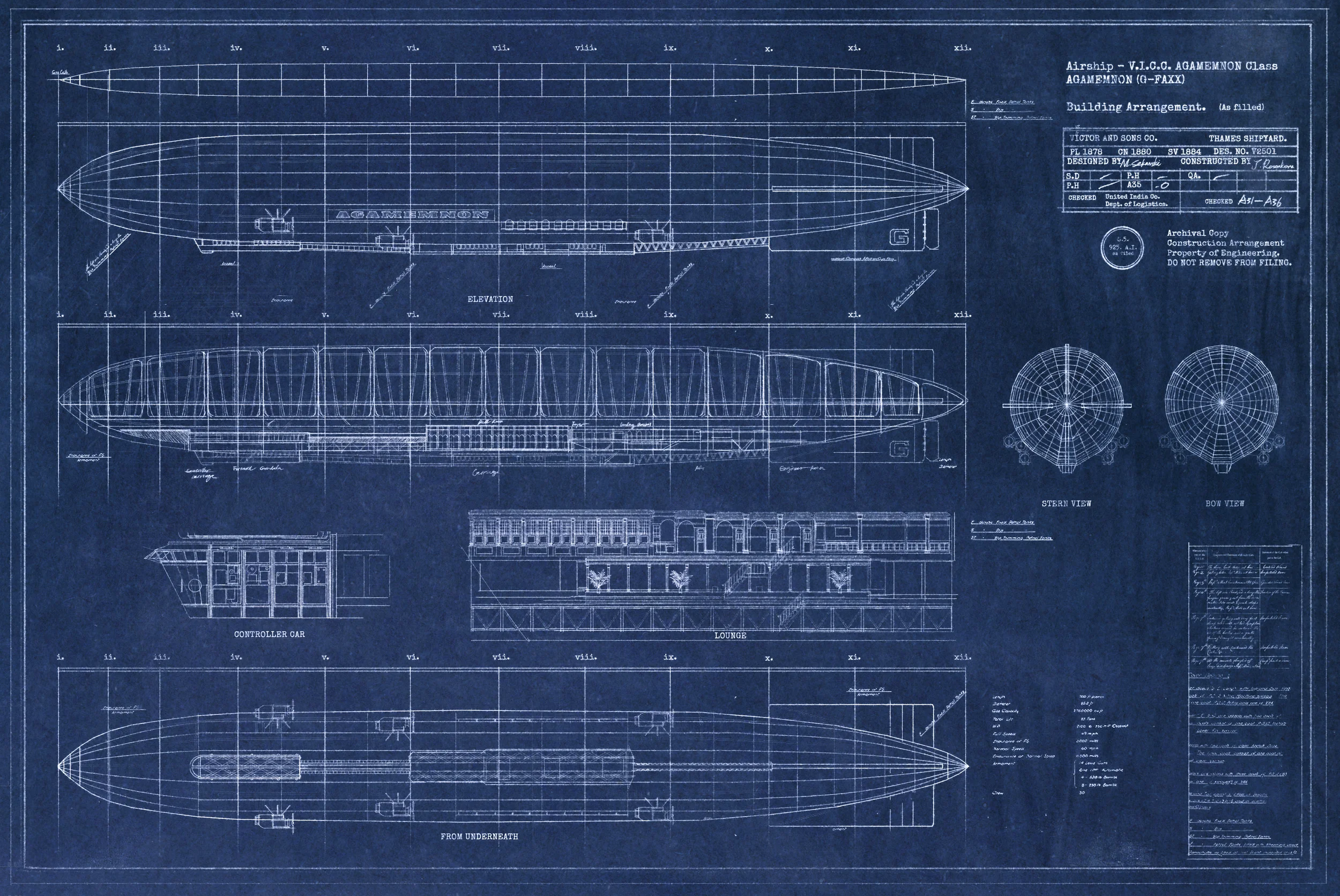 Blueprint for Airship Agamemnon