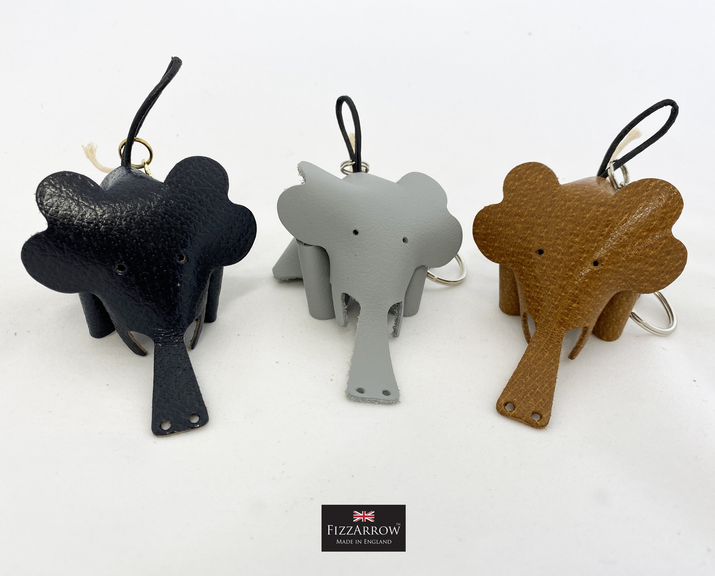 The FizzArrow Leather Elephant. Bag Charms and Key rings. — FizzArrow Made  in England