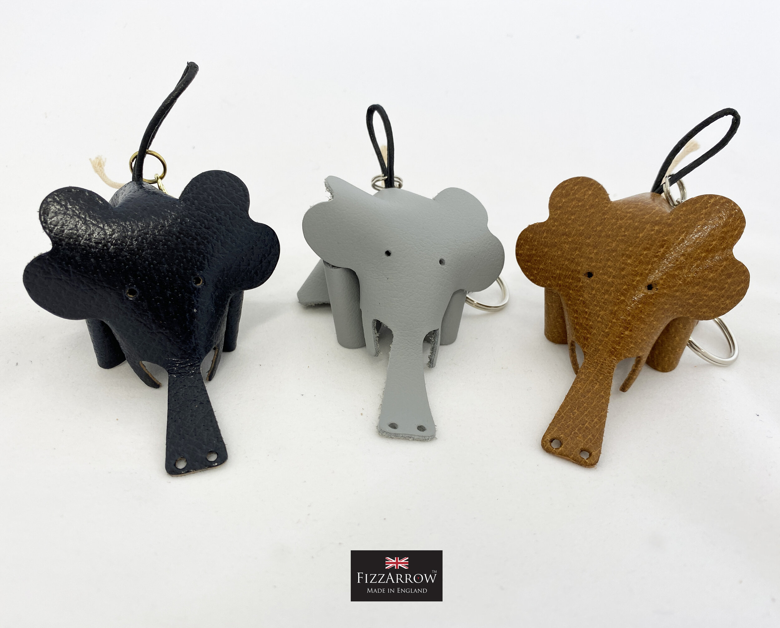 The FizzArrow Leather Elephant. Bag Charms and Key rings. — FizzArrow Made in England The FizzArrow Leather Elephant. Bag Charms and Key rings. — FizzArrow Made in England