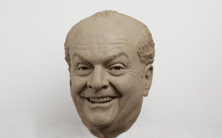 Jack Nicholson clay portrait sculpture
