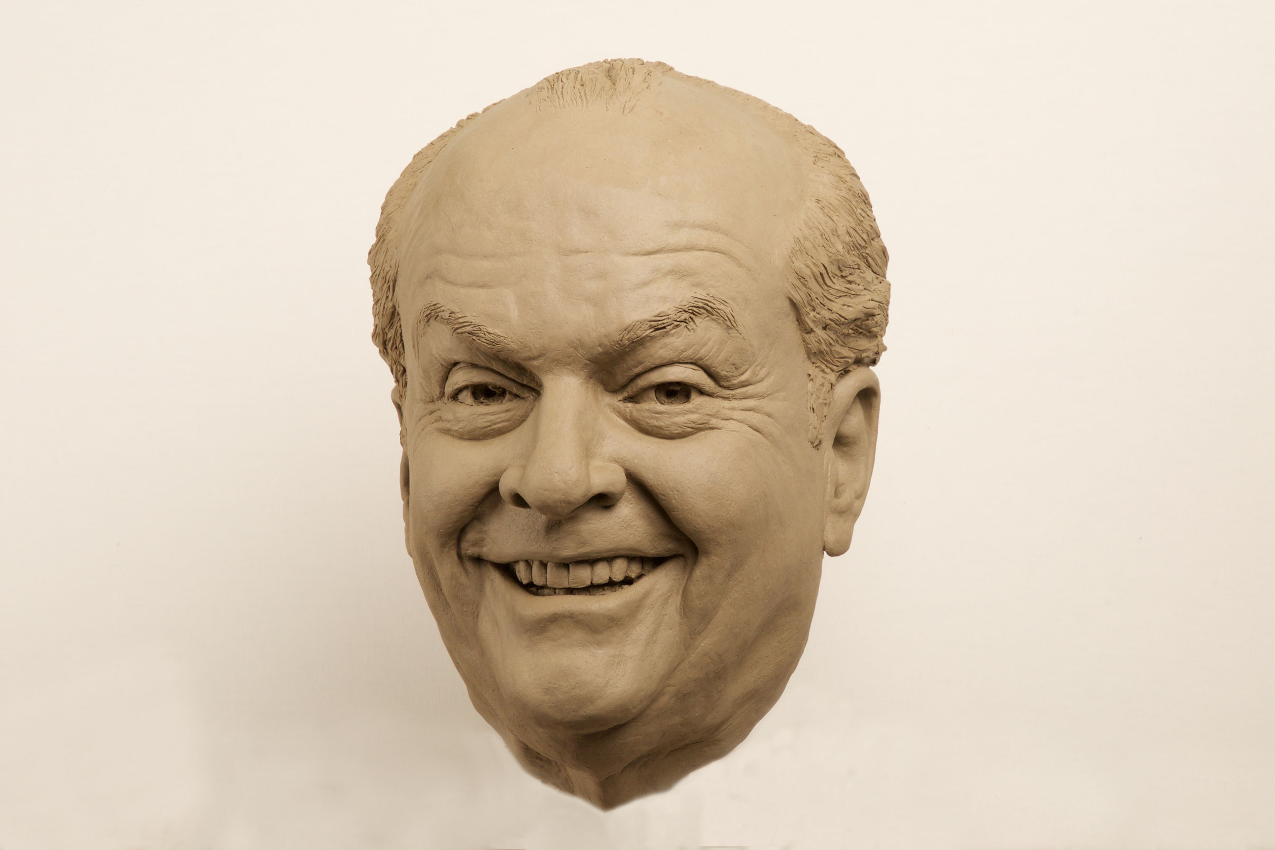 Jack Nicholson clay portrait sculpt