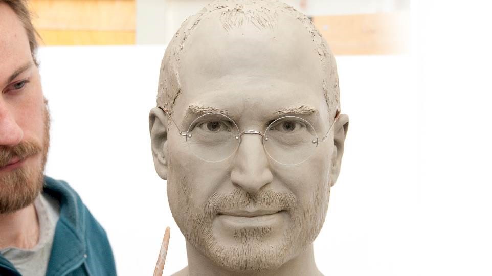 Steve Jobs realistic clay sculpt