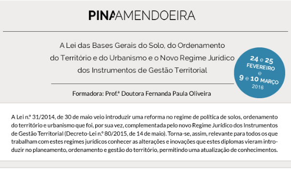 Workshops re. Lei dos Solos e RGIGT - Fev e Mar 2016