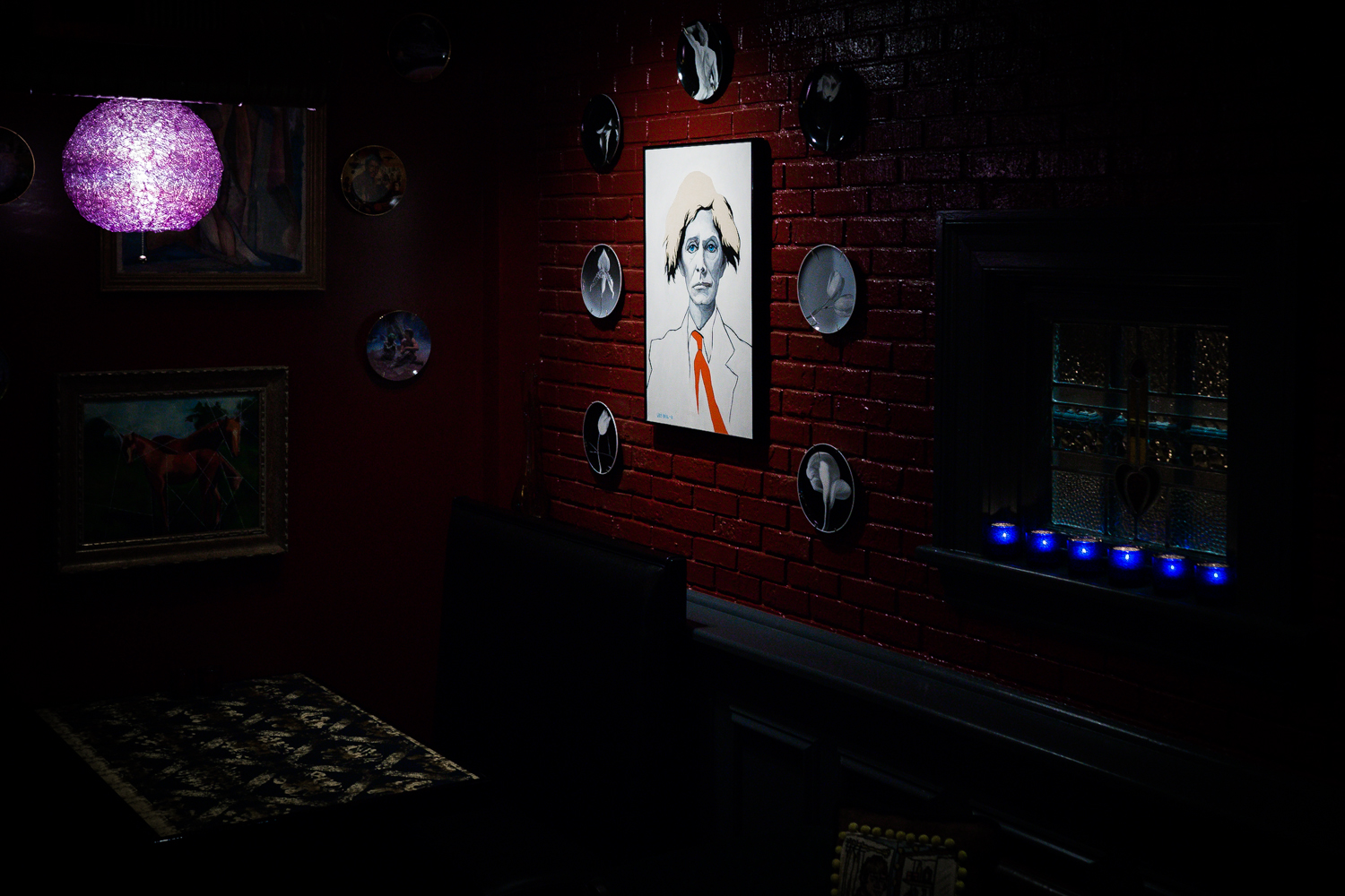 Dim Interior with David Bowie Art on Wall .jpg