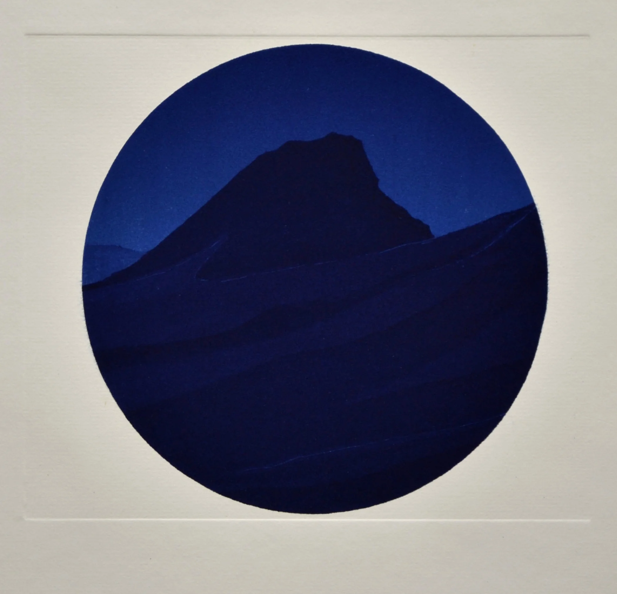   Tondo I (A Place on Earth),&nbsp; aquatint and relief roll, 9 inch diameter, 2014 