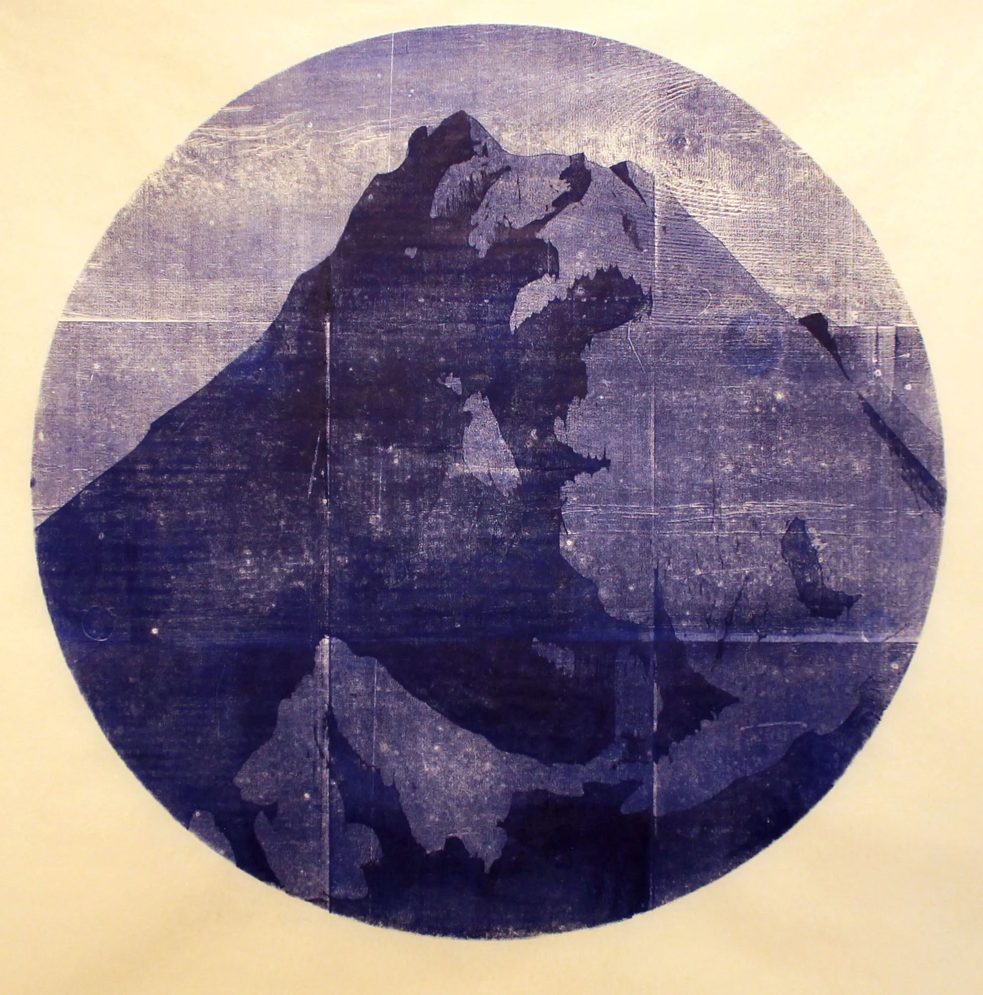 Tondo (Sand), woodblock print, 38 inch diameter, 2015
