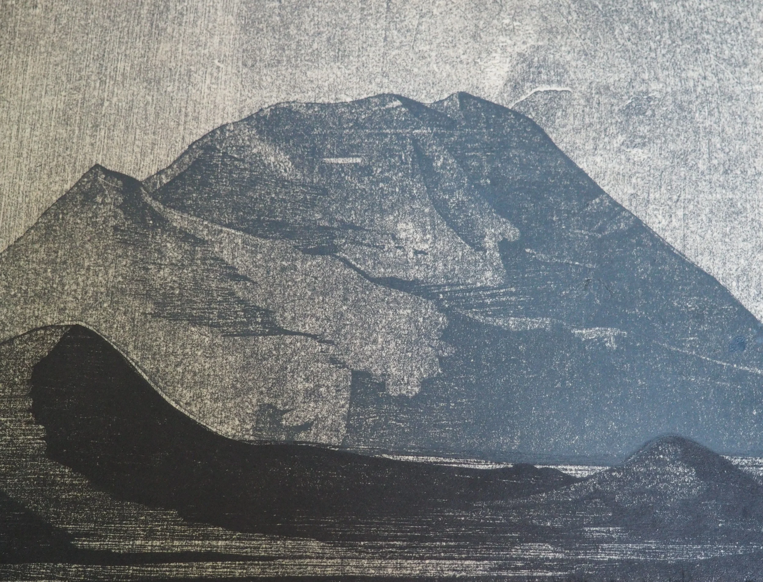   Mountain at McCoy Quarry  ,woodblock print, 8 x 10 inches, 2015 