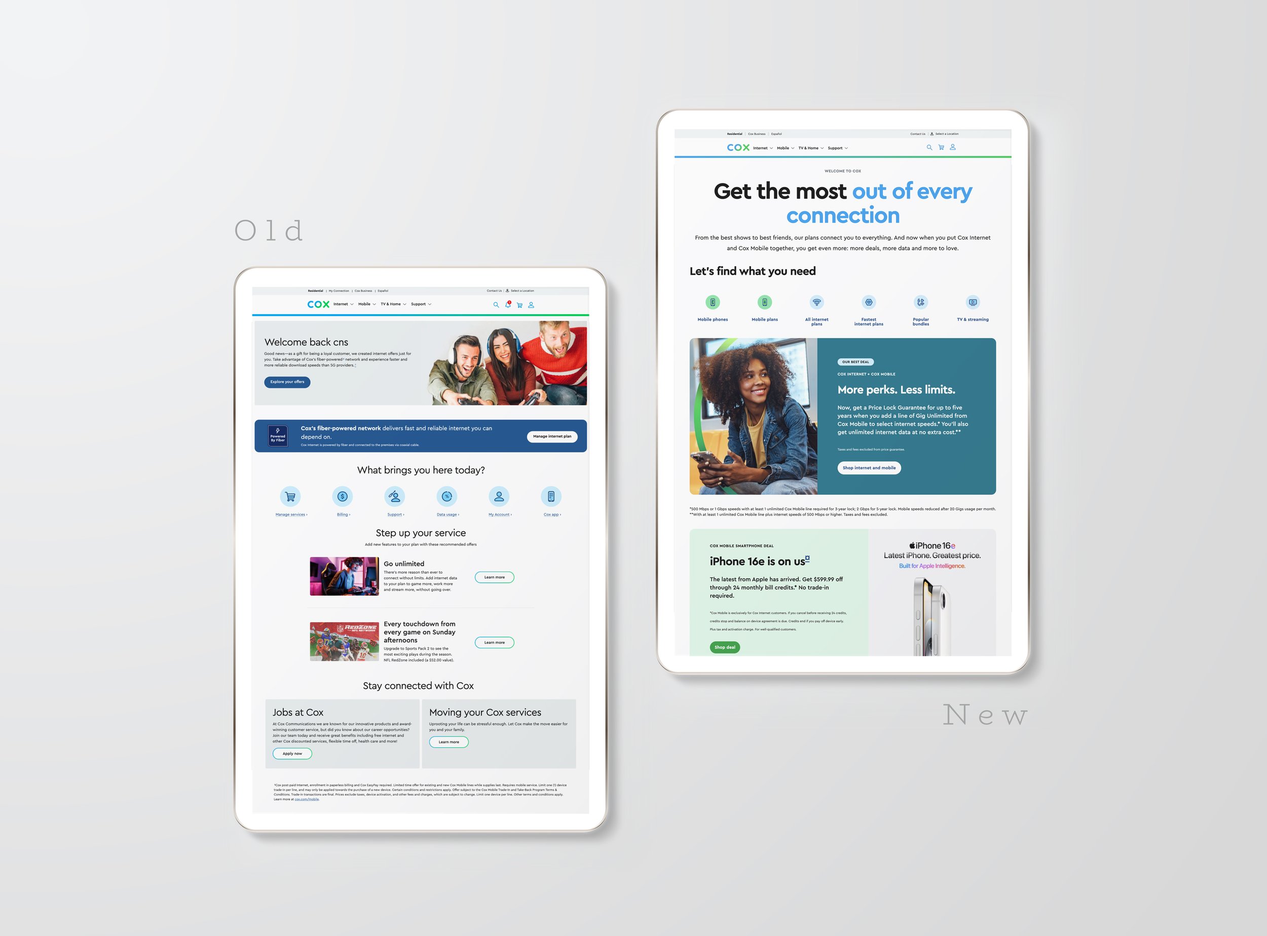  Championed the Cox homepage redesign by implementing audience segmentation to deliver tailored experiences-transforming the current customer journey and elevating engagement for both new and existing users. 