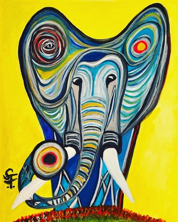 Celebrate wildlife and nature this July 4. Watercolor elephant painting, Climate, Matt framed, 13x16. 
@elephantartbysamanthataylor 
@elephantcottagewoodstock 
#july4 
#elephantsofinstagram 
#nature 
#conservation
@airbnb 
@vrbo 
#sdgs 
#climatechang