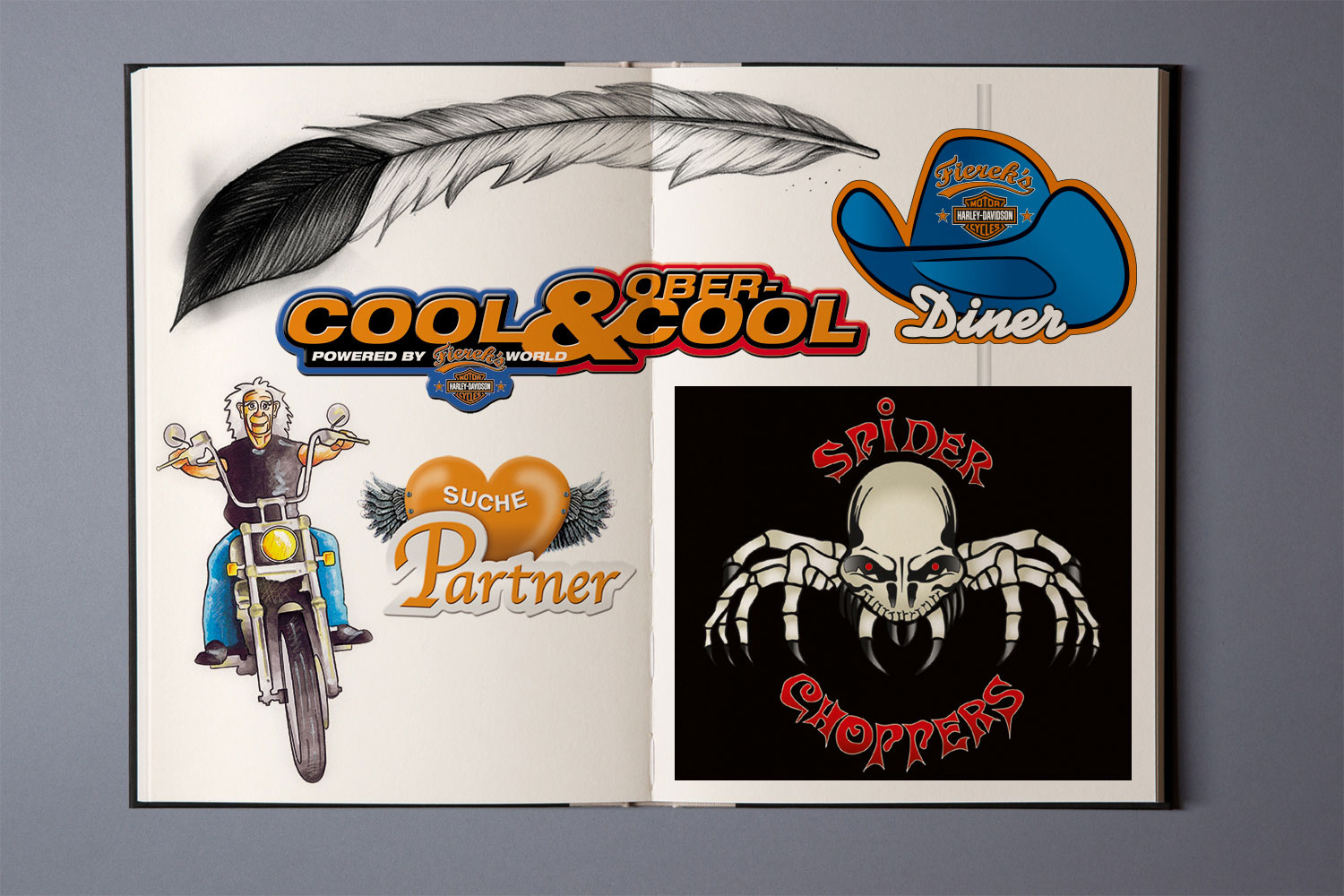  Logoentwürfe und Illustrationen, Fierek's Harley Davidson 