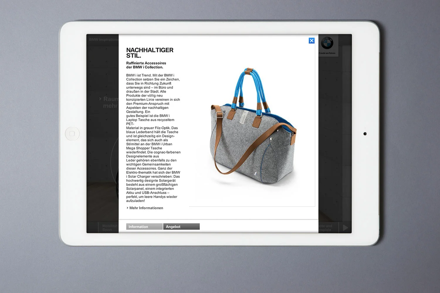 BMW Inspirationen Webportal und native App für IOS und Android (2014)