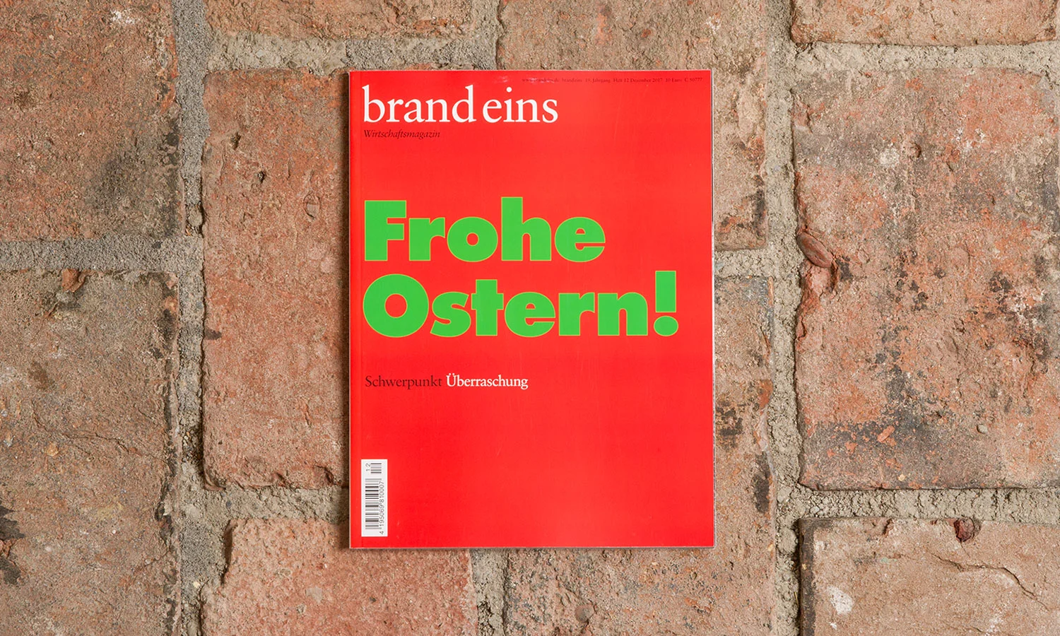Weihnachtscover 2017 von „brand eins“ zum Schwerpunkt „Überraschung“.