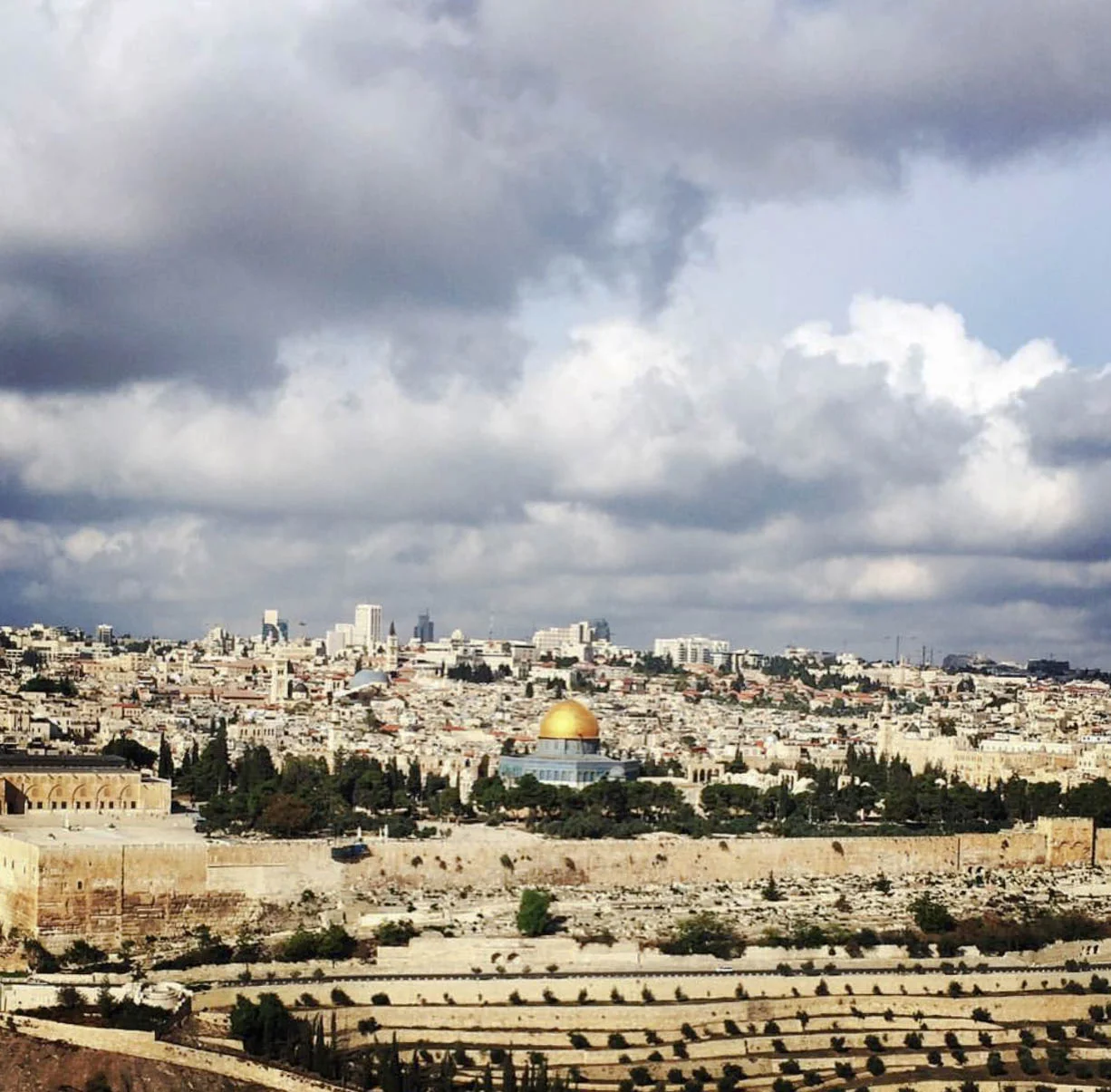 View from Bethany of Jerusalem where Jesus began his journey into the holy city.