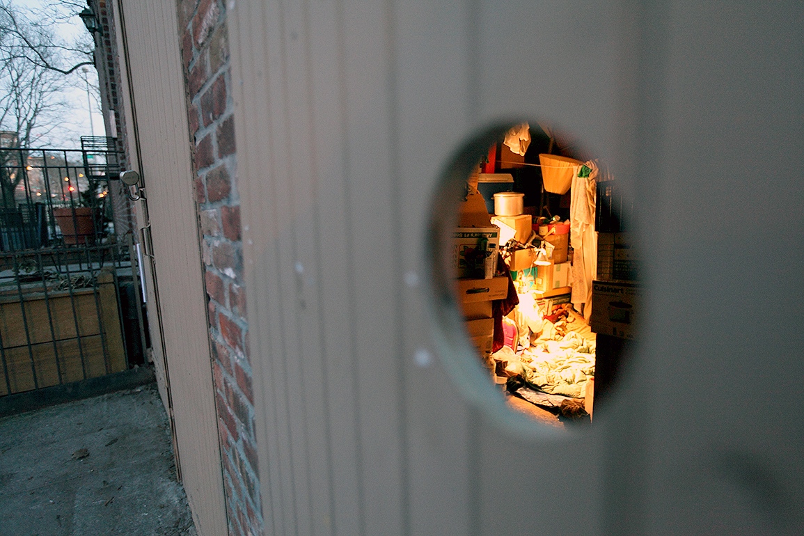 By restricting physical access to the space, the project relegates viewers to be voyeurs, to be on the outside, prompting them to consider their own relationship to the imagined life inside.