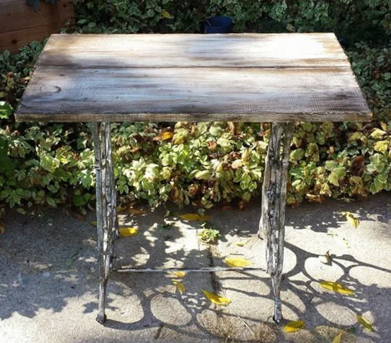 Cast Iron Sewing Table Paint Distress