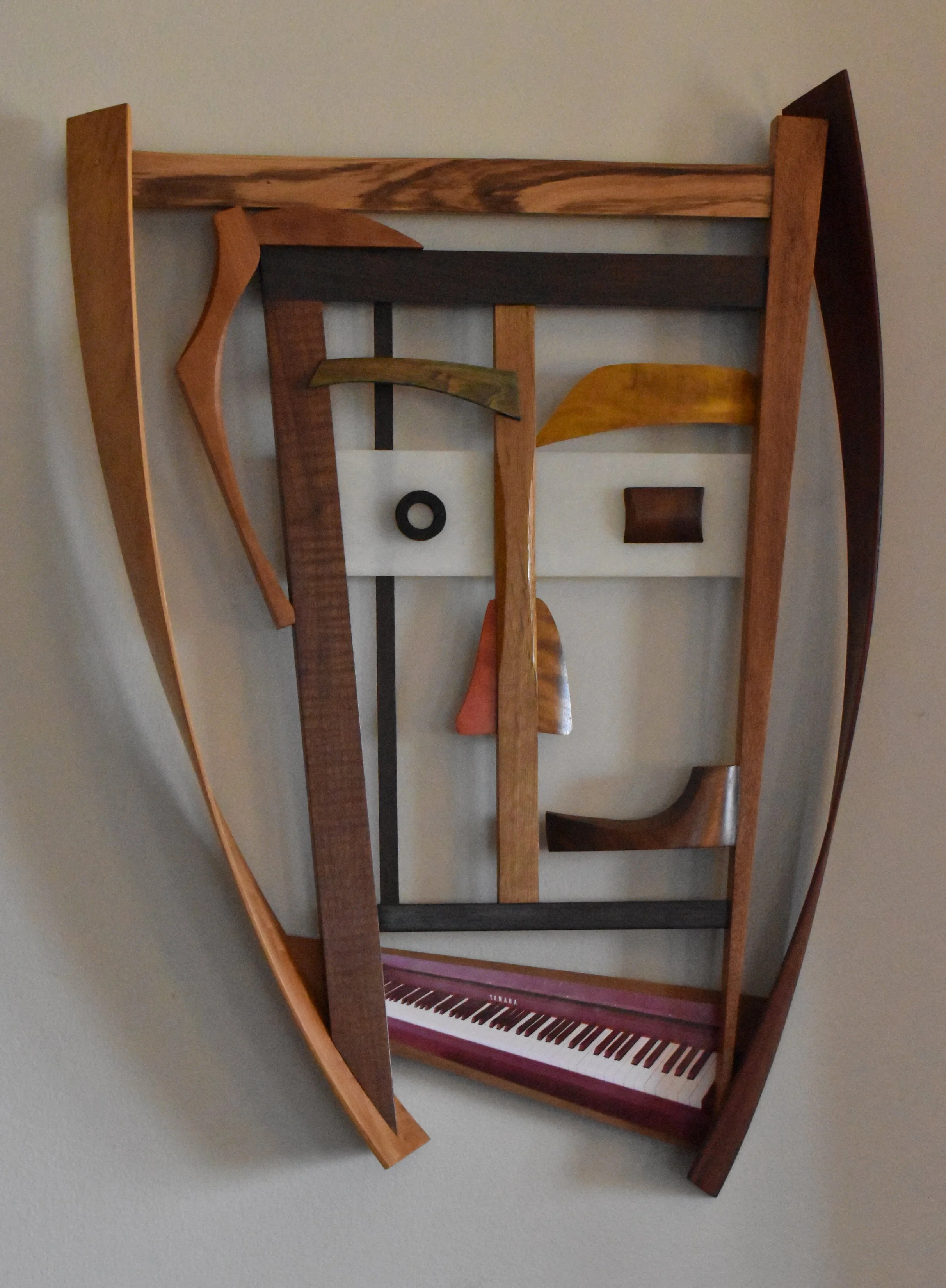 Piano Man 22” x 30” x 3” Wood, Photo, Plexiglas