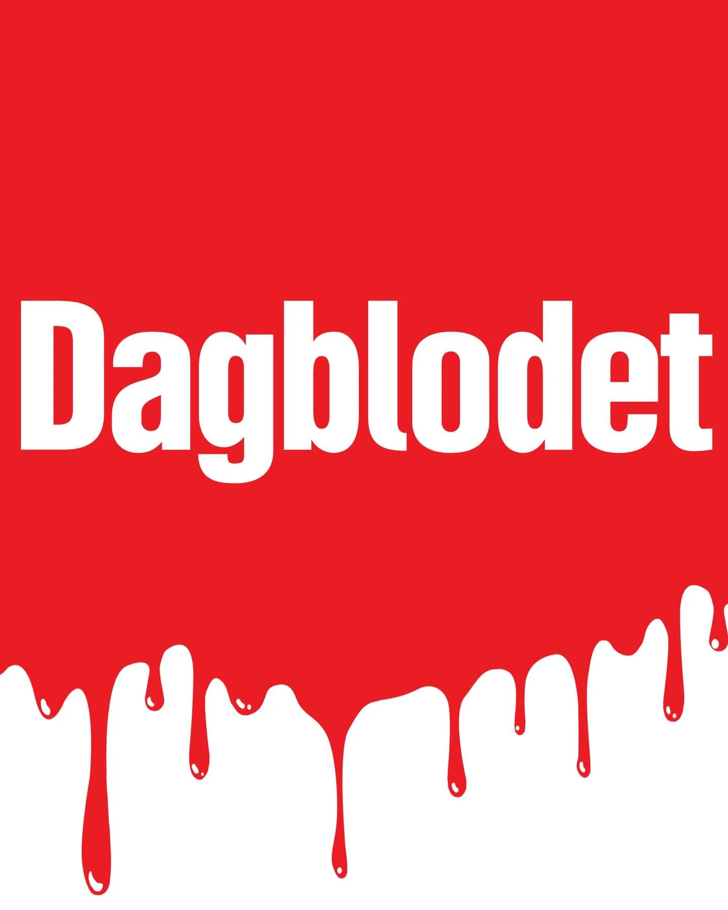 15.02.25 'Dagblodet - gi oss i dag v&aring;rt Daglige Tabloid'. Logoparodi, signert digital A5 print, innrammet, med blod (akryl). Utstilt og til salgs @foajeen_kafe_og_galleri...❤️🩸 🩸