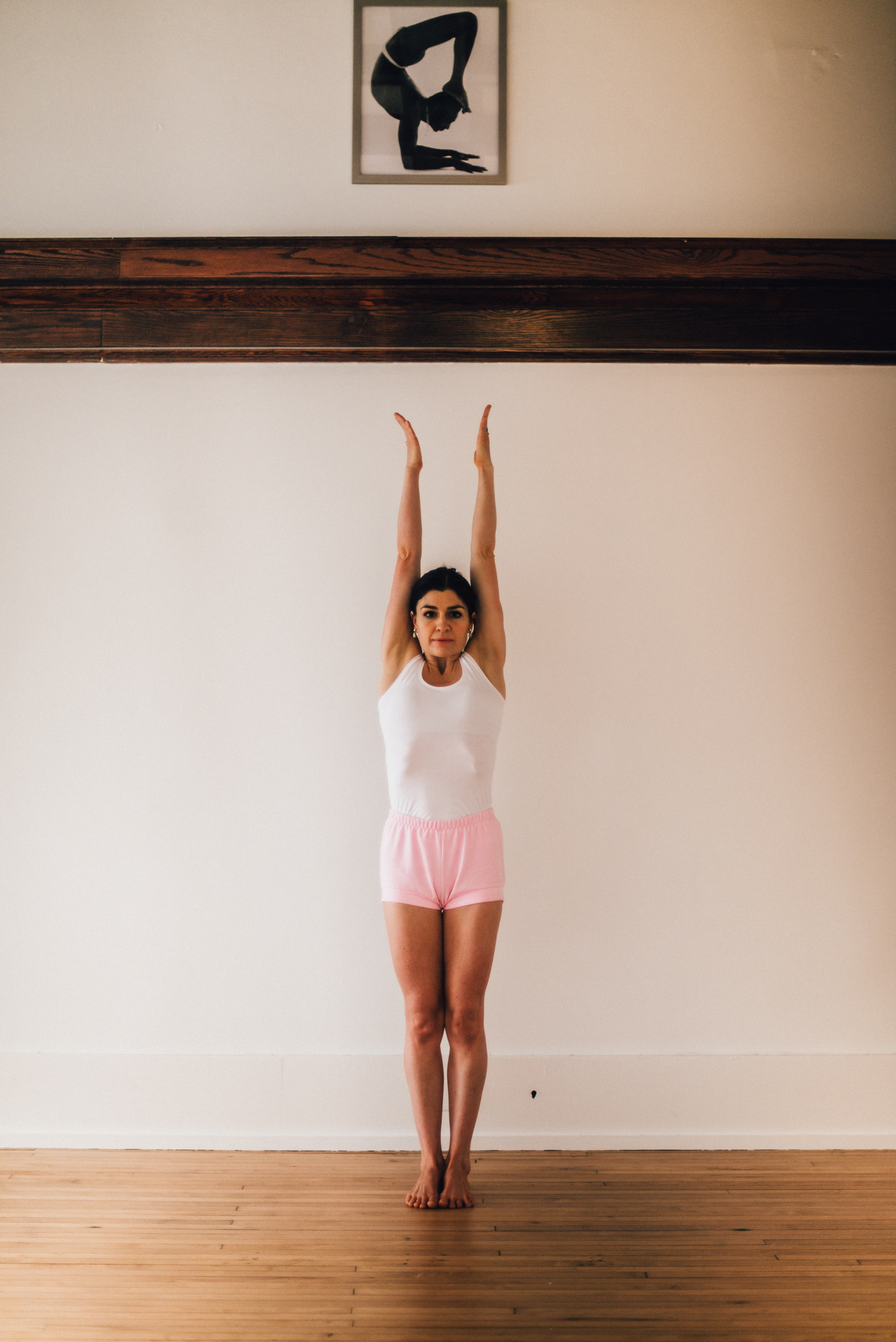 Standing postures are the foundation of the Iyengar method of yoga. In addition to developing awareness in action, they help improve muscular skeletal alignment.