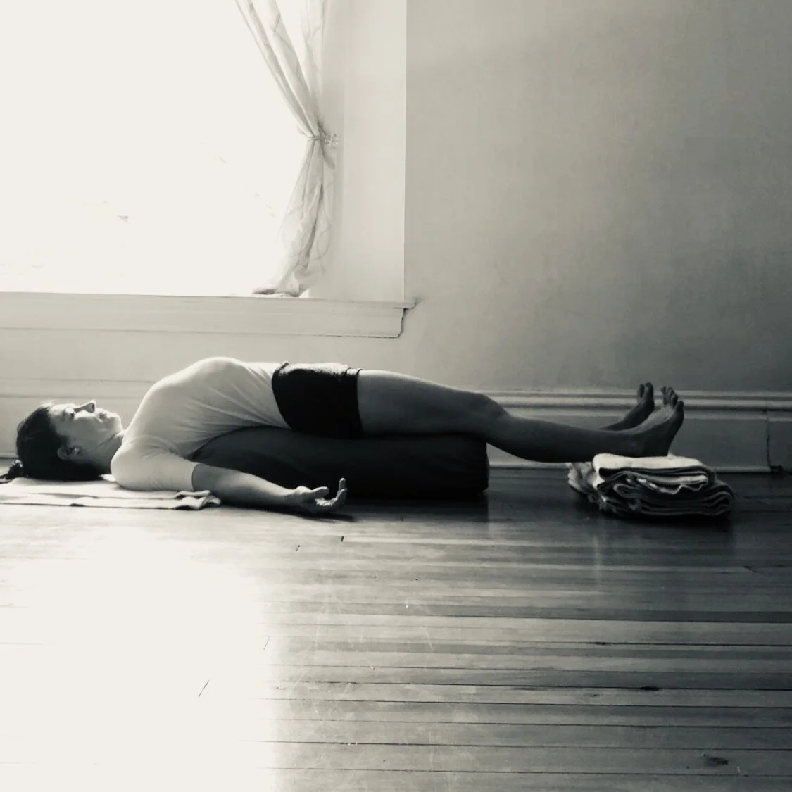 Setu Bandha Sarvangasana with support