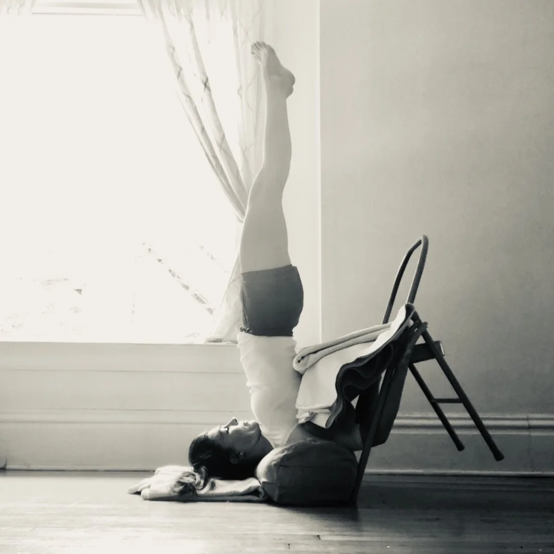 Salamba Sarvangasana with chair