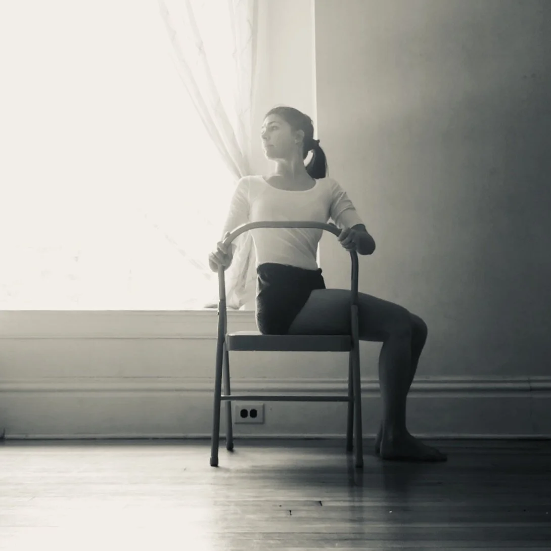 Bharadvajasana with chair