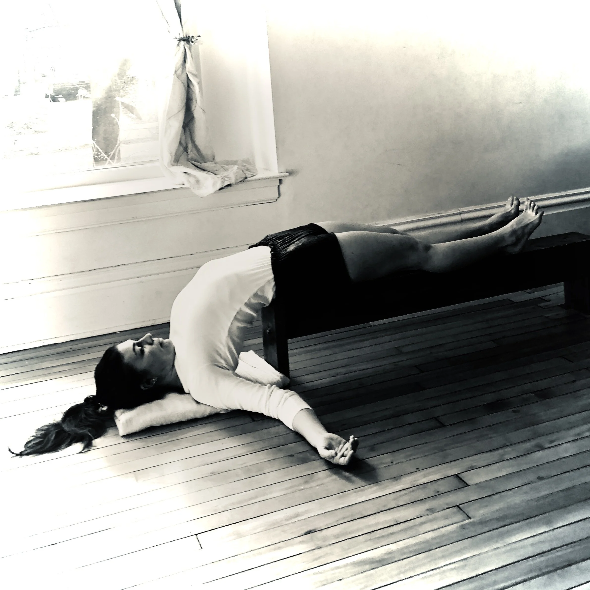 Setu Bandha Sarvangasana with bench