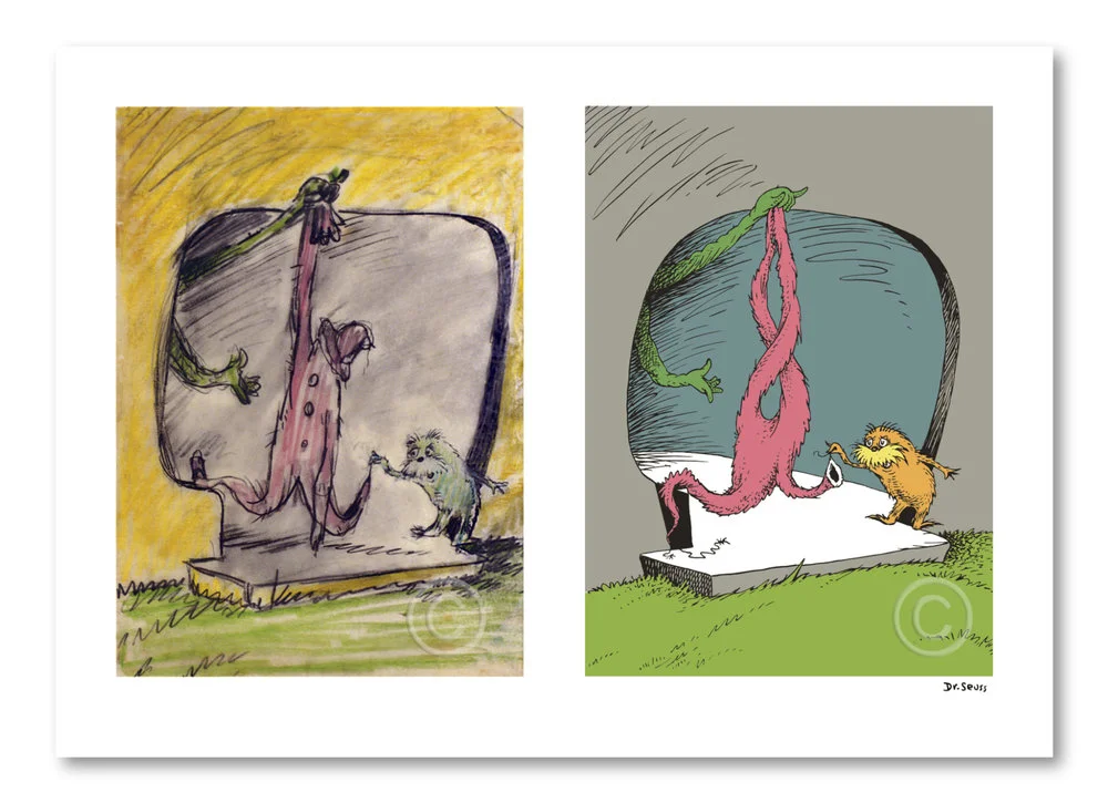 A Thneed's a Fine Something That All People Need! Diptych Fine Art Pigment Print on Acid-Free Paper, Image Dimensions: 14" x 10" (each), Paper Dimensions: 17.5" x 24.5" Limited Edition of 850 Arabic Numbers, 99 Patrons’ Collection, 155 Collaborators’ Proofs, 5 Hors d'Commerce, and 2 Printer's Proofs