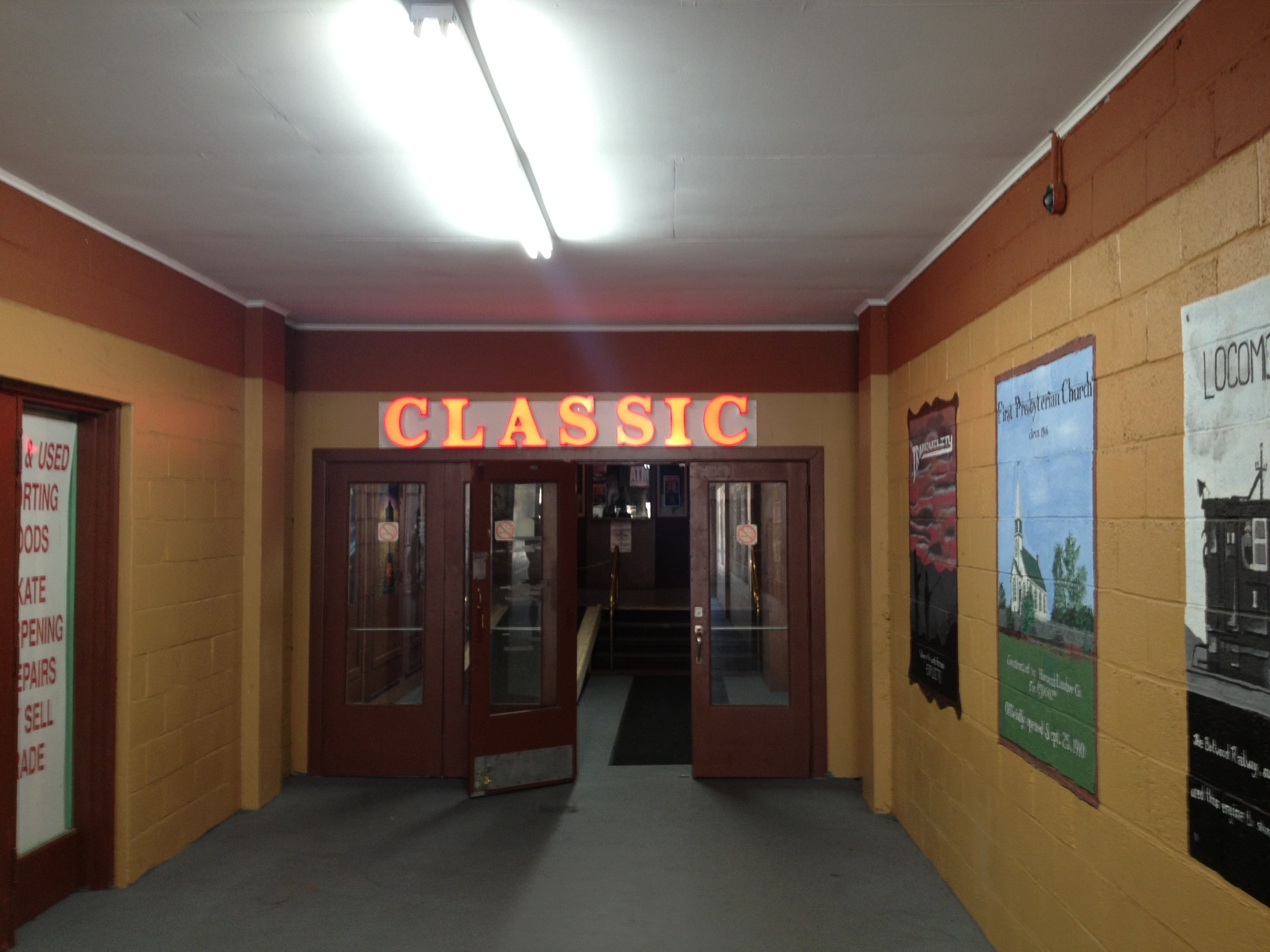 Inside the classic theater.