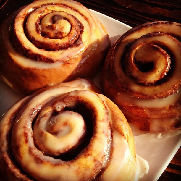 Hand-made cinnamon rolls