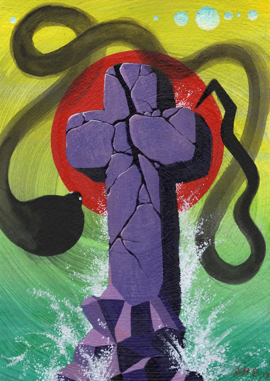 Acrylic, Acrylic Ink on Paper 7 x 5 inches 2013