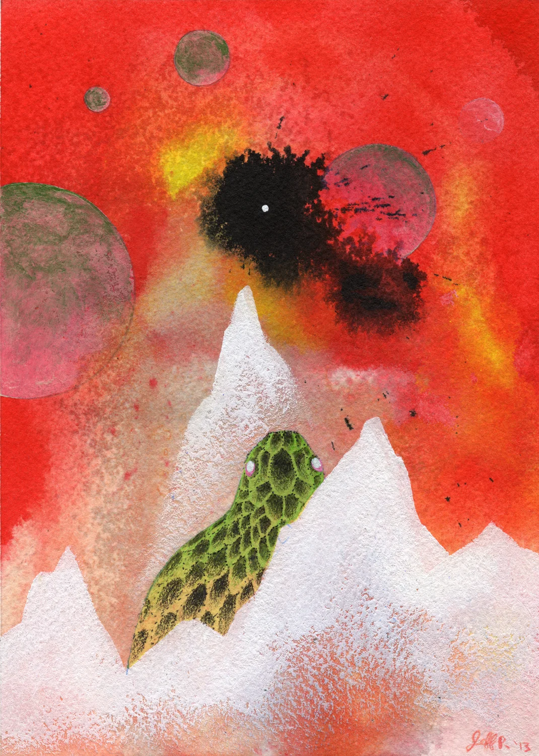 Acrylic, Acrylic Ink on Paper 7 x 5 inches 2013